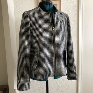 J.Crew Houndstooth Bomber Jacket
